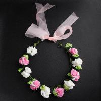 Stoff Hawaiian Lei, Blume, handgemacht, Koreanischen Stil & Hochzeitsgeschenk & für Frau, Rosa, Länge:ca. 19.69 ZollInch, verkauft von PC