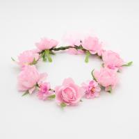 Bridal Hair Wreath, Polyester, Flower, for woman, mixed colors, 180mm 