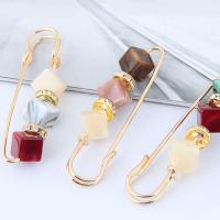 Zinc Alloy Brooch, with Rhinestone & Resin, rose gold color plated, for woman & with rhinestone 70mm 