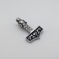 Stainless Steel Thor Hammer Pendant, Hammer of Thor, plated, blacken Approx 2-4mm 