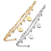 Stainless Steel Saint Bracelet, with 1.37inch extender chain, plated, charm bracelet & double link chain & oval chain & for woman 2mm Approx 6.7 Inch 