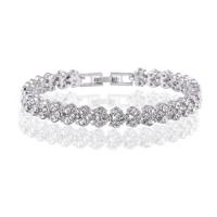 Zinc Alloy Rhinestone Bracelets, plated, for woman & with rhinestone 7mm, Inner Approx 58mm Approx 6.5 Inch 
