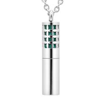 Stainless Steel Perfume Locket Pendant, Column, polished, hollow, original color Approx 1-2mm 