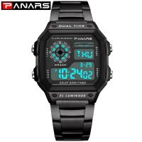 PANARS® Watch Collection, Zinc Alloy, with Glass & Stainless Steel, plated, 50M waterproof & LED & for man, 44mm, 24.3mm Approx 9 Inch 