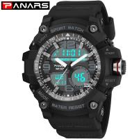 PANARS® Watch Collection, Stainless Steel, with Silicone & Plastic, plated, 50M waterproof & Unisex & LED 26mm Approx 10.4 Inch 