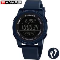 PANARS® Watch Collection, Stainless Steel, with Silicone & Plastic, plated, 50M waterproof & Unisex & adjustable & LED 25mm Inch 