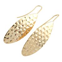 Brass Earring Drop Component, Leaf, real gold plated Approx 1.5mm 