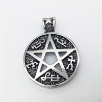 Stainless Steel Star Pendant, pentagram, blacken Approx 2-4mm 