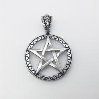 Stainless Steel Star Pendant, pentagram, blacken Approx 2-4mm 