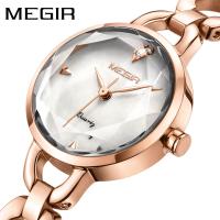MEGIR® Reloj para mujer, aleación de zinc, con Vidrio, movimiento chino, chapado, más colores para la opción, 24mm, longitud:aproximado 7.4 Inch, Vendido por UD