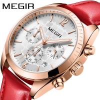 MEGIR® Women Jewelry Watch, Zinc Alloy, with Leather & Glass, Chinese movement, plated, for woman 40mm Approx 8.2 Inch 
