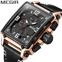 MEGIR® Men Jewelry Watch, Zinc Alloy, with Leather & Glass, Chinese movement, plated, Life water resistant & for man 41mm Approx 8.8 Inch 