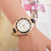 Bracelets de montre pour femmes, Plastique, avec cadran en alliage de zinc & verre, mouvement chinoise, Placage, avec strass, plus de couleurs à choisir, 35mm, 20mm Environ 9.5 pouce, Vendu par PC