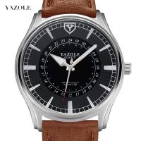 Yazole® Men Jewelry Watch, PU Leather, with Glass & Zinc Alloy, Chinese movement, plated, Life water resistant & for man 45mm Approx 10 Inch 