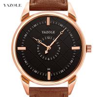 Yazole® Men Jewelry Watch, Stainless Steel, with PU Leather & Glass, Chinese movement, plated, Life water resistant & for man 42mm Approx 9.4 Inch 