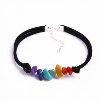 Gemstone Choker Necklace, with Cotton Thread, with 5cm extender chain, for woman Approx 19.69 Inch 