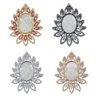 Cubic Zirconia Brass Pendants, with White Shell, plated, with cubic zirconia & double-hole Approx 
