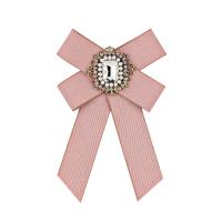 Zinc Alloy Brooch, with Satin, Bowknot, for woman & with rhinestone 