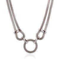 CCB ожерелье ювелирные изделия, Пластик с медным покрытием, с 5cm наполнитель цепи, плакирован серебром, Мужская & Сетка цепь, длина:Приблизительно 17.7 дюймовый, продается Strand
