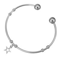 Stainless Steel Cuff Bangle, Star, for woman, original color 2mm, Inner Approx 