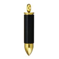 Stainless Steel Bullet Pendant, gold color plated, blacken Approx 6mm 