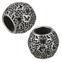 Zinc Alloy European Beads Setting, Drum, antique silver color plated, without troll Approx 5mm, Inner Approx 1mm 