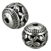 Zinc Alloy Hollow Beads, Drum, antique silver color plated Approx 2mm 