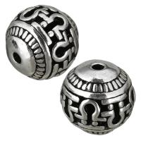 Zinc Alloy Hollow Beads, Drum, antique silver color plated Approx 2mm 