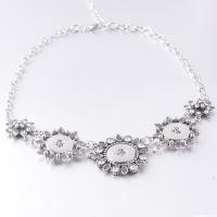 Snap Button Bracelet, Zinc Alloy, platinum color plated, oval chain & for woman & with rhinestone Approx 19.5 Inch 