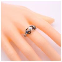 Plastic Pearl Zinc Alloy Finger Ring, antique silver color plated & for woman & with plastic pearl 