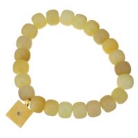 Plastic Jewelry Bracelet, Stainless Steel, with Plastic, gold color plated, for woman & with rhinestone  Approx 7 Inch 