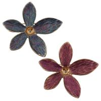 Zinc Alloy Brooch Finding, Flower, gold color plated, enamel & colorful powder 1mm, Inner Approx 7mm 