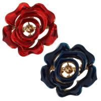 Zinc Alloy Brooch Finding, Flower, gold color plated, enamel 1mm, Inner Approx 5mm 