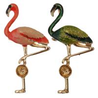 Zinc Alloy Brooch Finding, Bird, gold color plated, with loop & enamel & with rhinestone 1mm Approx Inner Approx 7mm 