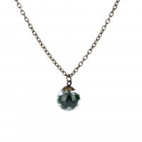 Iron Sweater Chain Necklace, with Glass Beads, antique silver color plated, oval chain & for woman, 16mm Approx 23.6 Inch 