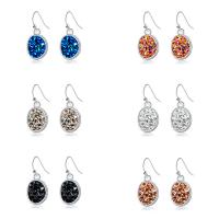 Zinc Alloy Drop Earring, with Plastic, Teardrop, silver color plated 
