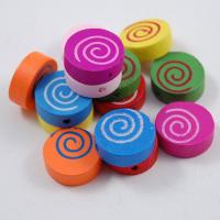 Wood Large Hole Bead, Lollipop, stoving varnish, mixed colors Approx 3mm 