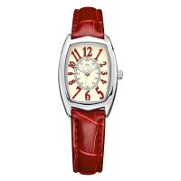DOM® Watch Collection, Stainless Steel, with Leather & Glass, Chinese movement, plated, Life water resistant & for woman, red Approx 7.4 Inch 