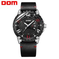 DOM® Watch Collection, Stainless Steel, with PU Leather & Glass, Chinese movement, plated, Life water resistant & for man 46mm Approx 7.8 Inch 