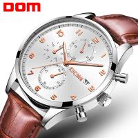 DOM® Watch Collection, Stainless Steel, with Microfiber PU & Glass, Chinese movement, plated, Life water resistant & for man & luminated 42mm Approx 8 Inch 