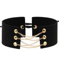 Fashion Choker Necklace, Velveteen, with Zinc Alloy, for woman, mixed colors, 40mm, 500mm Approx 11.2 Inch 