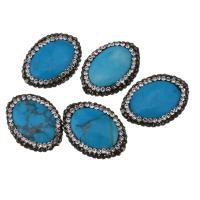 Synthetic Turquoise Beads, with Rhinestone Clay Pave, random style Approx 1mm 