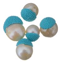 Baroque Cultured Freshwater Pearl Beads, with Resin, random style, 12-18x12-25x12-15mm Approx 0.5mm 