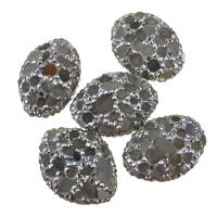 Rhinestone Clay Pave Beads, with Labradorite, random style & with rhinestone, 19-21x26-28x10-11mm Approx 1mm 