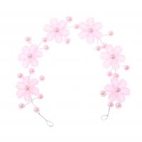 Children Hair Band, Zinc Alloy, with Plastic & Plastic Pearl, Flower, silver color plated, Girl 
