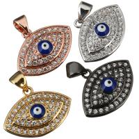 Brass Pendant, Evil Eye, plated, micro pave cubic zirconia & enamel Approx 