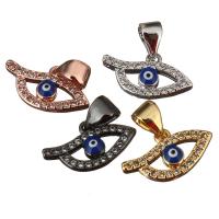 Brass Pendant, Evil Eye, plated, micro pave cubic zirconia & enamel Approx 