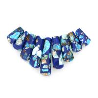 Lapis lazuli Diplômé Perles suspendus, avec Jaspe d'impression, 9-10x16- Vendu par fixé