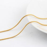 Collar de cadena de acero inoxidable, chapado en color dorado, unisexo & cadena de la serpiente, longitud:aproximado 21.6 Inch, Vendido por Sarta