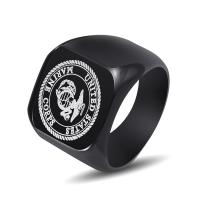 Нержавеющая сталь Человек палец кольцо, нержавеющая сталь, черный покрытием, разный размер для выбора & Мужский, 18mm, продается PC